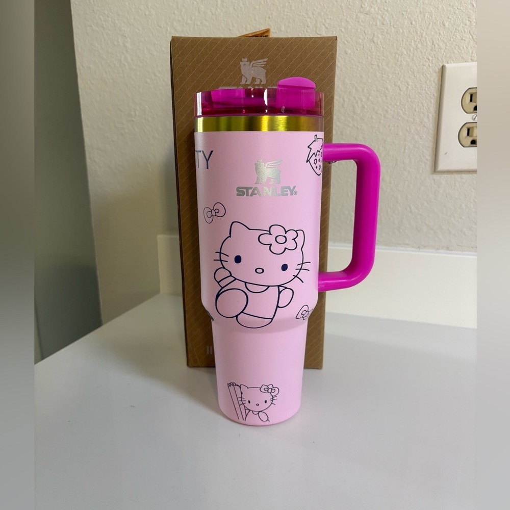 Customized Stanley Pink Hello Kitty laser design